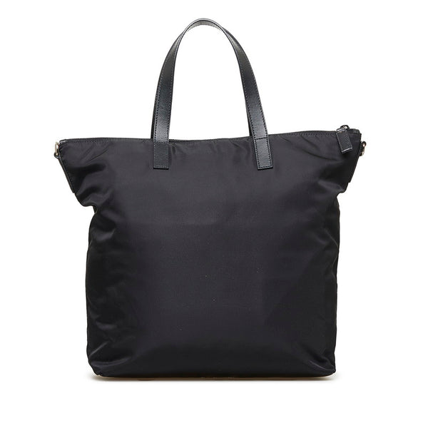 プラダ 三角ロゴプレート トートバッグ ショルダーバッグ 2WAY VA0897 ブラック ナイロン レザー レディース PRADA 【中古】