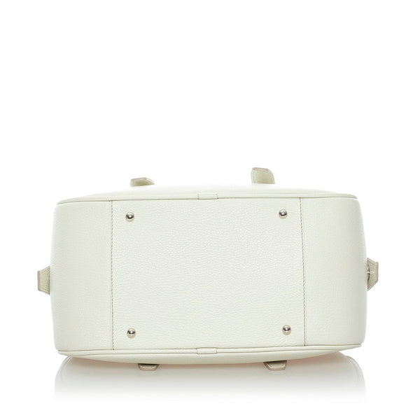 バーバリー ノバチェック ハンドバッグ ホワイト レザー レディース BURBERRY 【中古】