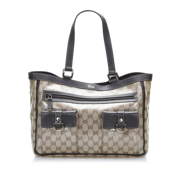 グッチ GGクリスタル トートバッグ ショルダーバッグ 268639 ベージュ ブラウン PVC レザー レディース GUCCI 【中古】