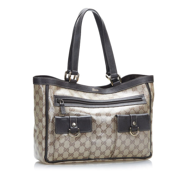 グッチ GGクリスタル トートバッグ ショルダーバッグ 268639 ベージュ ブラウン PVC レザー レディース GUCCI 【中古】