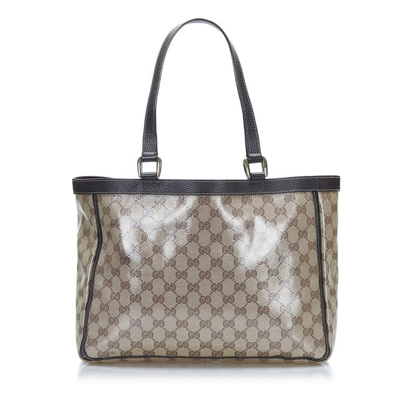 グッチ GGクリスタル トートバッグ ショルダーバッグ 268639 ベージュ ブラウン PVC レザー レディース GUCCI 【中古】