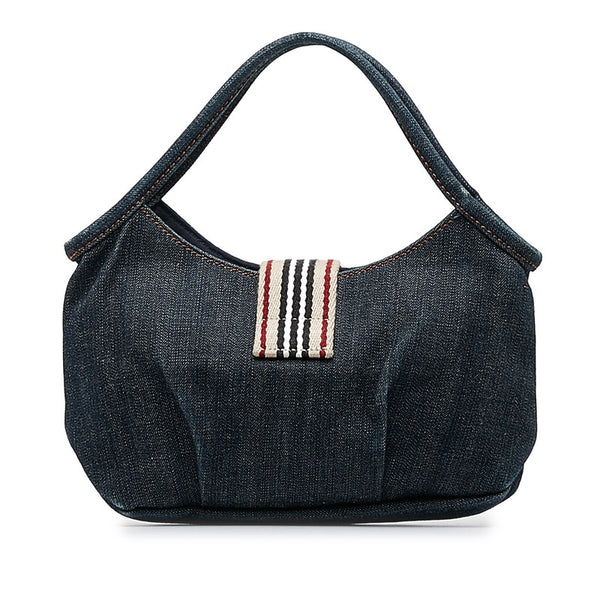 バーバリー ハンドバッグ ワンショルダーバッグ インディゴブルー デニム レディース BURBERRY 【中古】