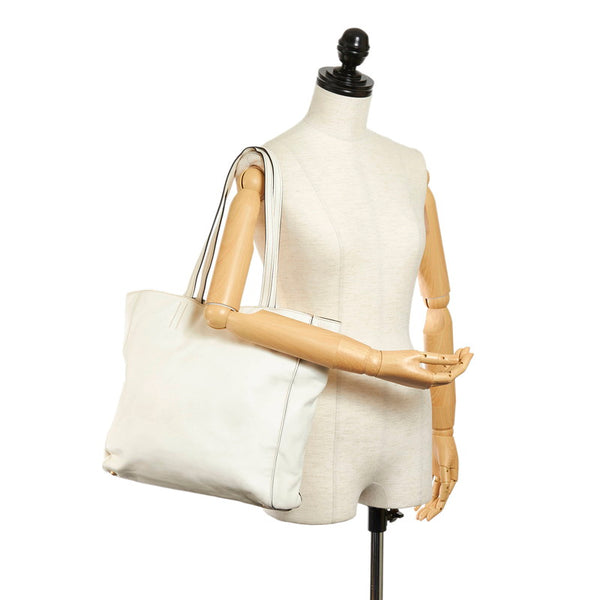 ミュウミュウ トートバッグ ホワイト レザー レディース MIUMIU 【中古】