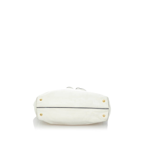 ミュウミュウ トートバッグ ホワイト レザー レディース MIUMIU 【中古】