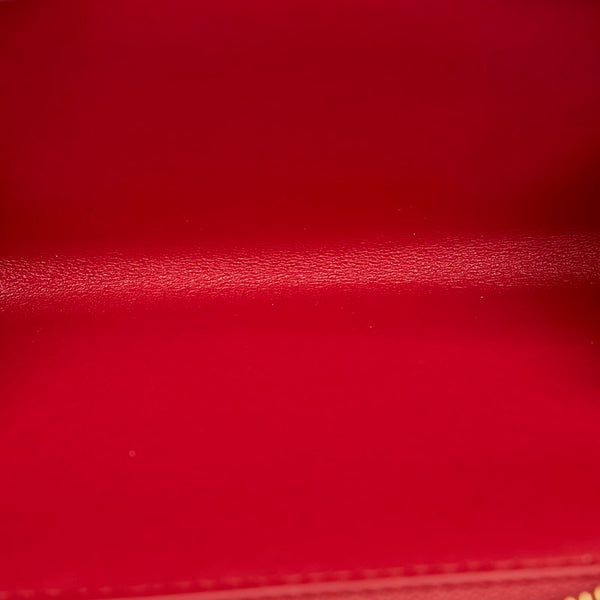 クリスチャンディオール カロ バイフォールドウォレット ラウンドファスナー レッド レザー レディース Christian Dior 【中古】