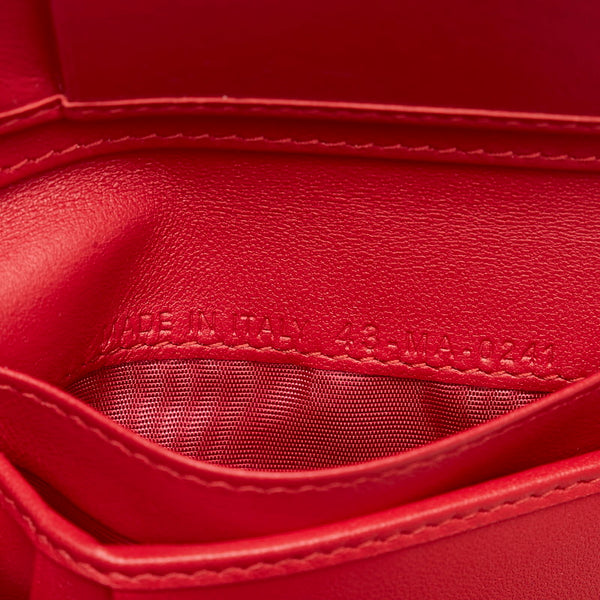 クリスチャンディオール カロ バイフォールドウォレット ラウンドファスナー レッド レザー レディース Christian Dior 【中古】