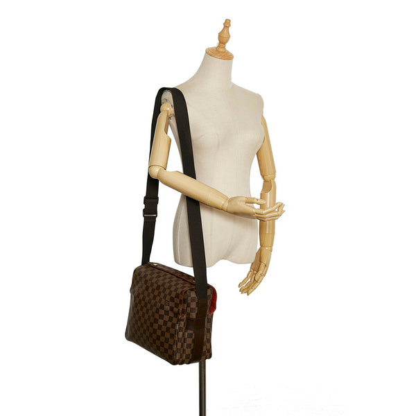 ルイ ヴィトン ダミエ  ナヴィグリオ 斜め掛け ショルダーバッグ N45255 ブラウン PVC レザー レディース LOUIS VUITTON 【中古】