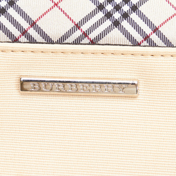 バーバリー ノバチェック ポーチ ハンカチ セット ベージュ キャンバス レディース BURBERRY 【中古】