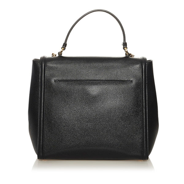 サルヴァトーレフェラガモ ヴァラリボン チェーン ハンドバッグ ショルダーバッグ 2WAY EZ-21 G697 ブラック レザー レディース Salvatore Ferragamo 【中古】