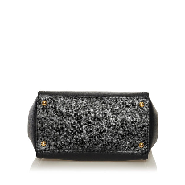 サルヴァトーレフェラガモ ヴァラリボン チェーン ハンドバッグ ショルダーバッグ 2WAY EZ-21 G697 ブラック レザー レディース Salvatore Ferragamo 【中古】