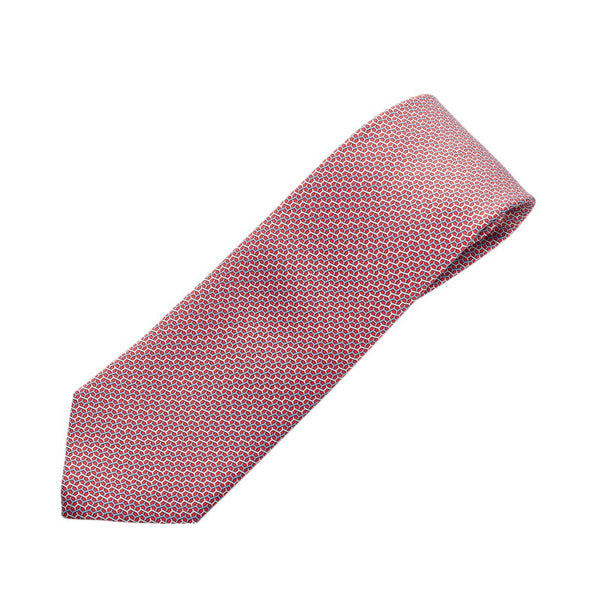 エルメス レッド シルク ネクタイ メンズ HERMES 【中古】