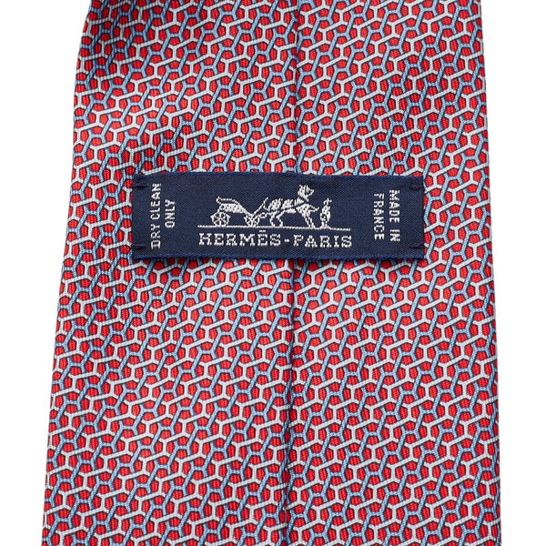 エルメス レッド シルク ネクタイ メンズ HERMES 【中古】