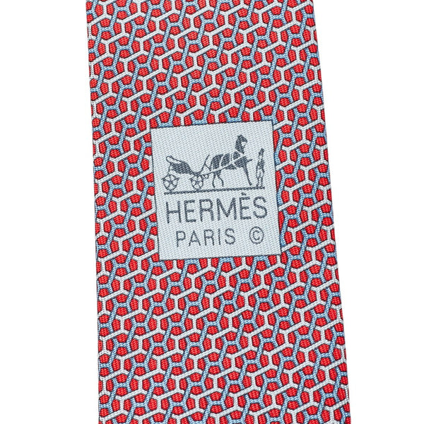 エルメス レッド シルク ネクタイ メンズ HERMES 【中古】