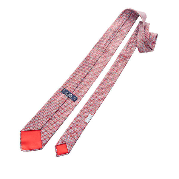 エルメス レッド シルク ネクタイ メンズ HERMES 【中古】