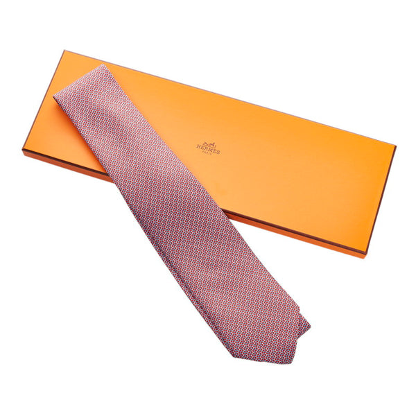 エルメス レッド シルク ネクタイ メンズ HERMES 【中古】
