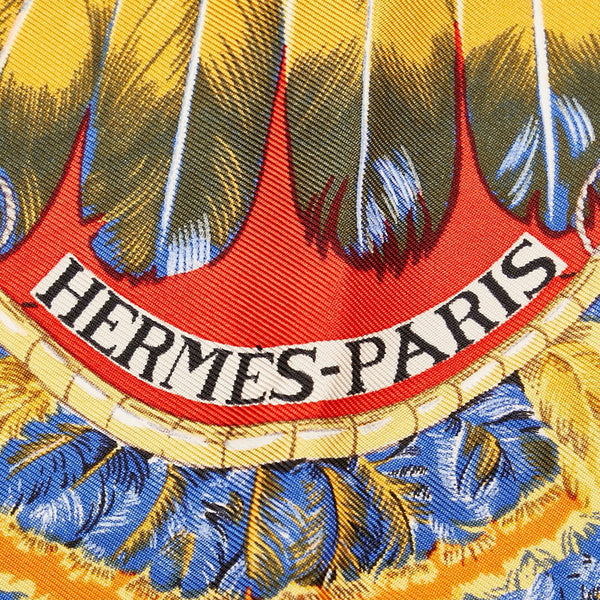 エルメス カレ90 BRAZIL ブラジル スカーフ レッド マルチカラー シルク レディース HERMES 【中古】