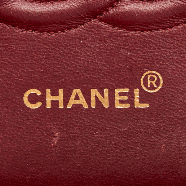 シャネル マトラッセ ダブルフラップ  チェーン ショルダーバッグ  ブラック ラムスキン レディース CHANEL 【中古】