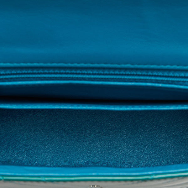 シャネル ココマーク Vステッチ チェーン ショルダーバッグ エメラルドグリーン パテントレザー レディース CHANEL 【中古】