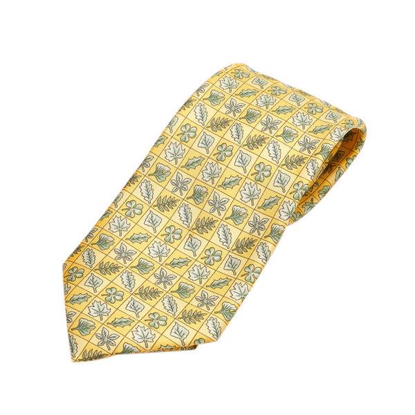 エルメス イエロー シルク ネクタイ メンズ HERMES 【中古】