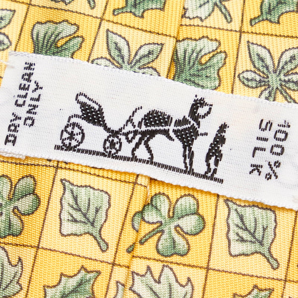 エルメス イエロー シルク ネクタイ メンズ HERMES 【中古】