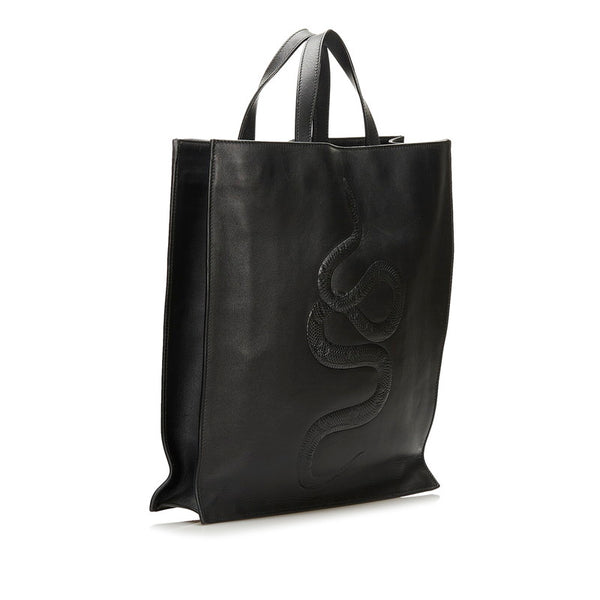 グッチ スネーク 蛇 トートバッグ ショルダーバッグ 2WAY 450950 ブラック レザー レディース GUCCI 【中古】