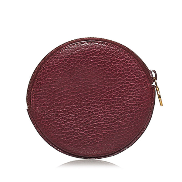 カルティエ マストライン ラウンド コインケース L3000017 ボルドー レザー レディース CARTIER 【中古】