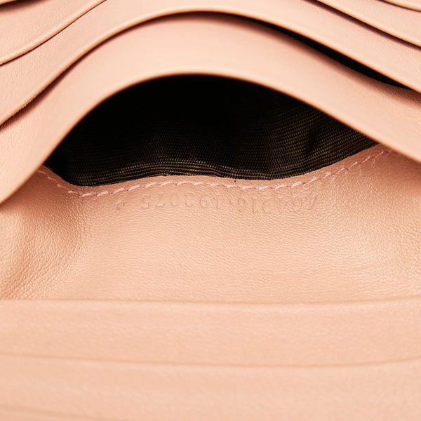 グッチ マイクロGG シマ 三つ折り財布 464916 ピンク レザー レディース GUCCI 【中古】