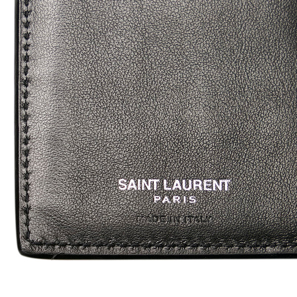 サンローラン クロコ型押し 長財布 ブラック レザー メンズ SAINT LAURENT 【中古】