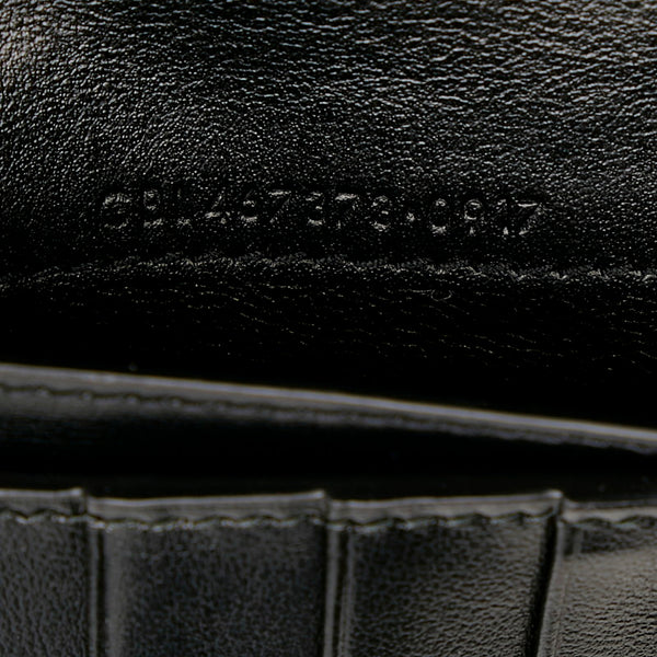 サンローラン クロコ型押し 長財布 ブラック レザー メンズ SAINT LAURENT 【中古】