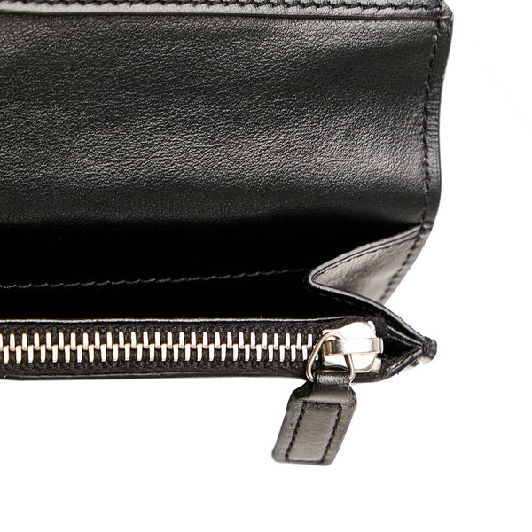 サンローラン クロコ型押し 長財布 ブラック レザー メンズ SAINT LAURENT 【中古】