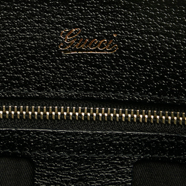 グッチ GGキャンバス シェリーライン メタルバンブー ハンドバッグ 131324 ブラック キャンバス レザー レディース GUCCI 【中古】