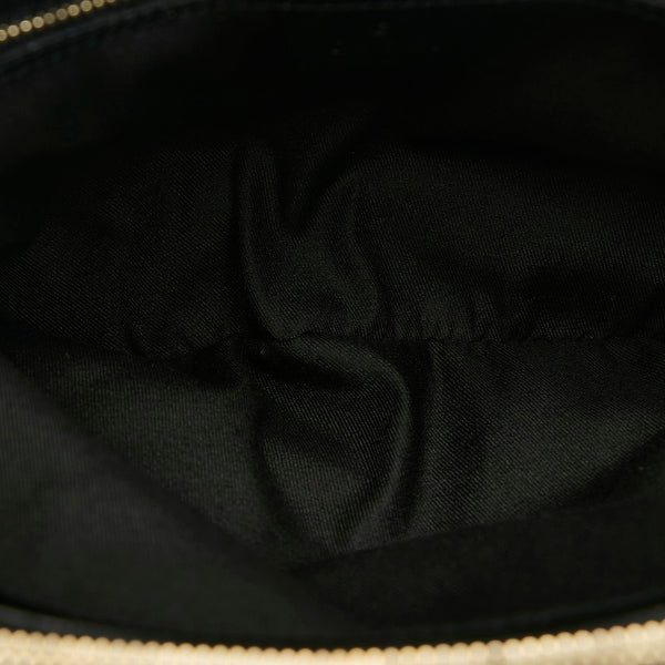 グッチ GGキャンバス シェリーライン メタルバンブー ハンドバッグ 131324 ブラック キャンバス レザー レディース GUCCI 【中古】