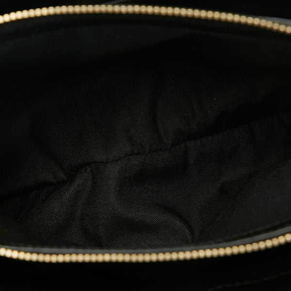 グッチ GGキャンバス シェリーライン メタルバンブー ハンドバッグ 131324 ブラック キャンバス レザー レディース GUCCI 【中古】