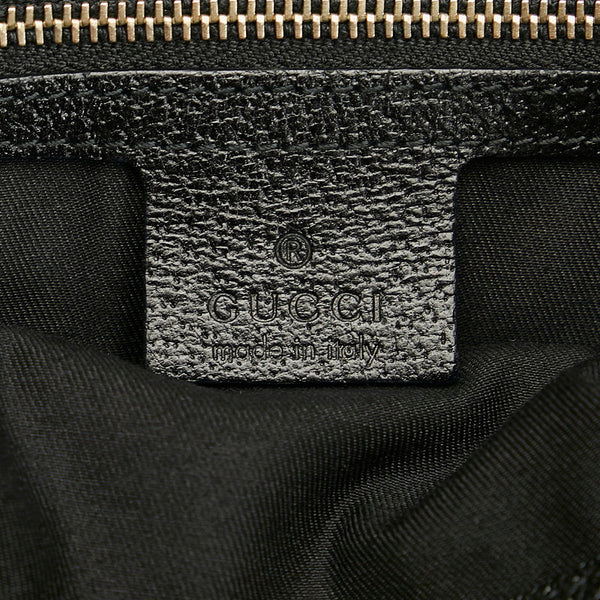 グッチ GGキャンバス シェリーライン メタルバンブー ハンドバッグ 131324 ブラック キャンバス レザー レディース GUCCI 【中古】