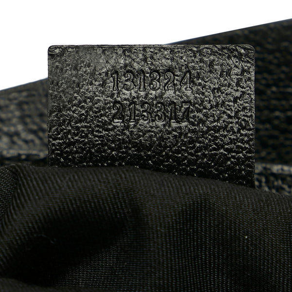 グッチ GGキャンバス シェリーライン メタルバンブー ハンドバッグ 131324 ブラック キャンバス レザー レディース GUCCI 【中古】