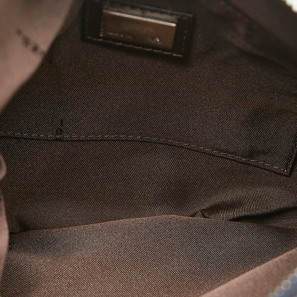 フェンディ ズッキーノ ショルダーバッグ ハンドバッグ 8BR248 ネイビー キャンバス レザー レディース FENDI 【中古】