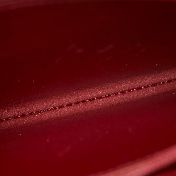 カルティエ ハッピーバースデー ラウンドファスナー 長財布 ボルドー エナメル レディース CARTIER 【中古】