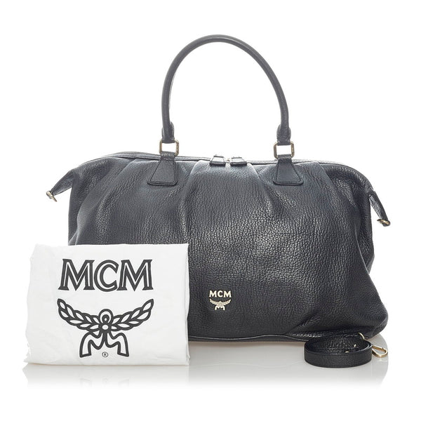 エム シー エム ボストンバッグ ショルダーバッグ 2WAY ブラック レザー レディース MCM 【中古】
