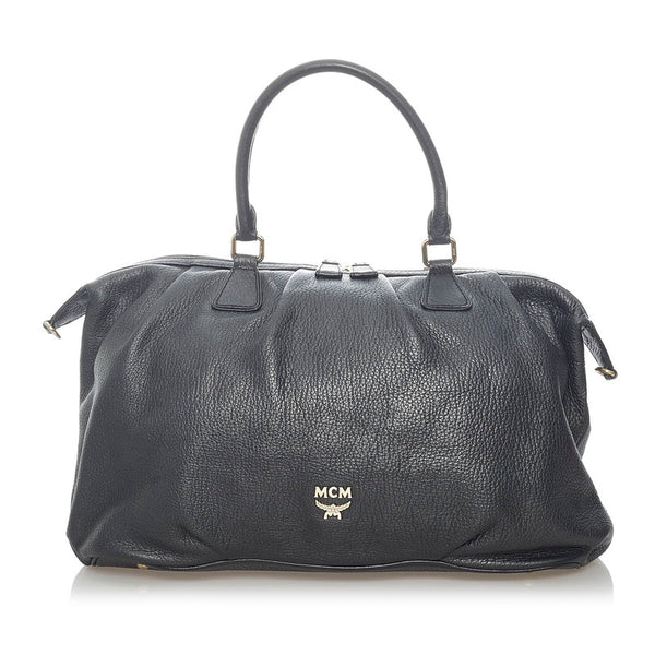 エム シー エム ボストンバッグ ショルダーバッグ 2WAY ブラック レザー レディース MCM 【中古】