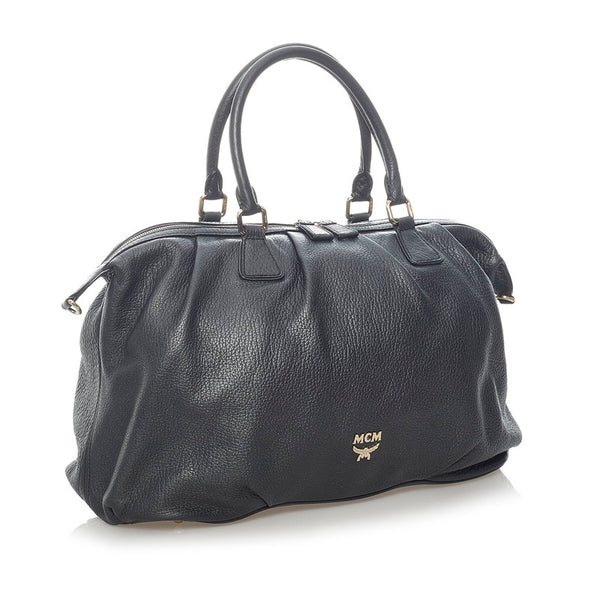 エム シー エム ボストンバッグ ショルダーバッグ 2WAY ブラック レザー レディース MCM 【中古】