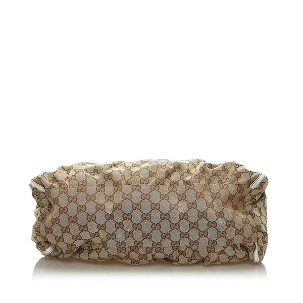 グッチ GGキャンバス アビー ワンショルダーバッグ 189833 ベージュ ホワイト キャンバス レザー レディース GUCCI 【中古】