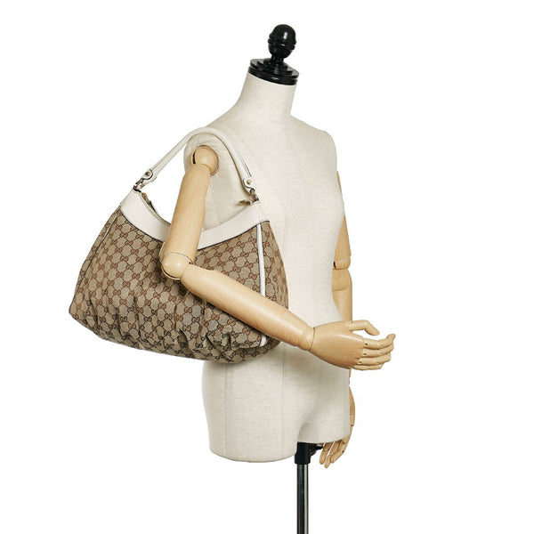 グッチ GGキャンバス アビー ワンショルダーバッグ 189833 ベージュ ホワイト キャンバス レザー レディース GUCCI 【中古】