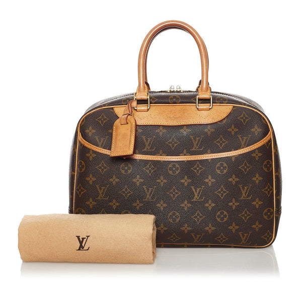 ルイ ヴィトン モノグラム ドーヴィル ハンドバッグ M47270 ブラウン PVC レザー レディース LOUIS VUITTON 【中古】