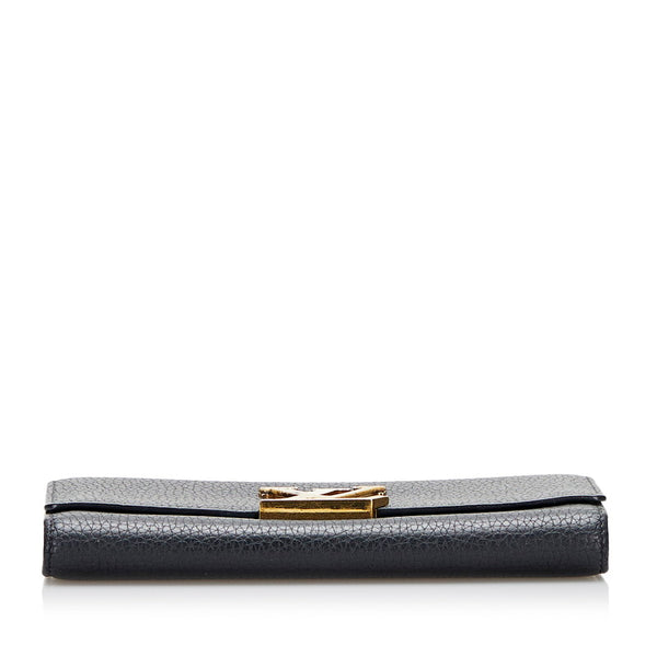 ルイ ヴィトン ポルトフォイユ カプシーヌ 長財布 N90129 ノワール ブラック レザー パイソン メンズ LOUIS VUITTON 【中古】