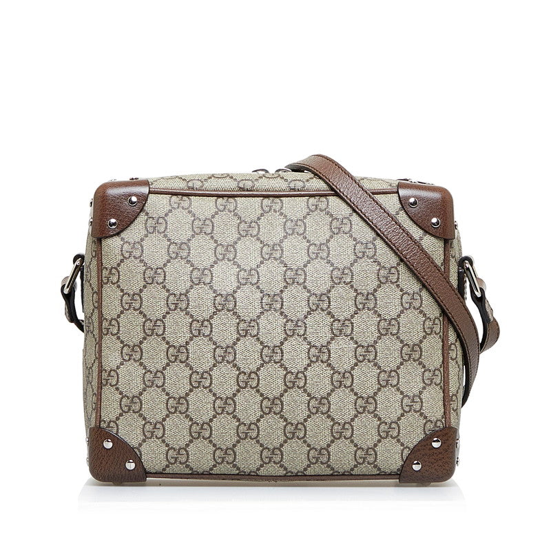 グッチ GGスプリーム 斜め掛け ショルダーバッグ 626363 ベージュ ブラウン PVC レザー レディース GUCCI 【中古】