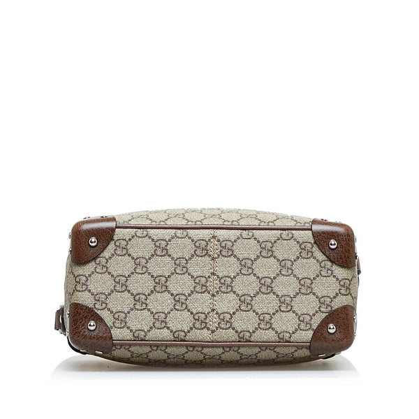 グッチ GGスプリーム 斜め掛け ショルダーバッグ 626363 ベージュ ブラウン PVC レザー レディース GUCCI 【中古】