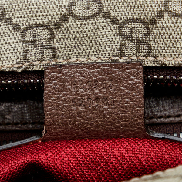 グッチ GGスプリーム 斜め掛け ショルダーバッグ 626363 ベージュ ブラウン PVC レザー レディース GUCCI 【中古】