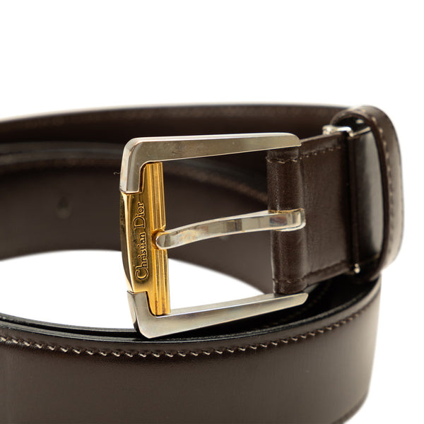 ディオール MONSIEUR ベルト ブラウン レザー メンズ Dior 【中古】