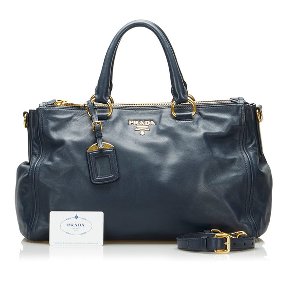 プラダ ハンドバッグ ショルダーバッグ 2WAY BN2324 ネイビー レザー レディース PRADA 【中古】