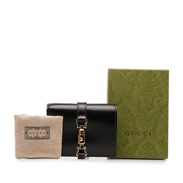 グッチ ジャッキー1961 二つ折り財布 645536 ブラック レザー レディース GUCCI 【中古】